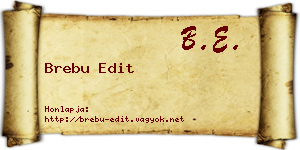 Brebu Edit névjegykártya